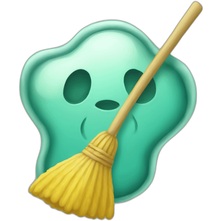 Amoeba-with-a-broom emoji