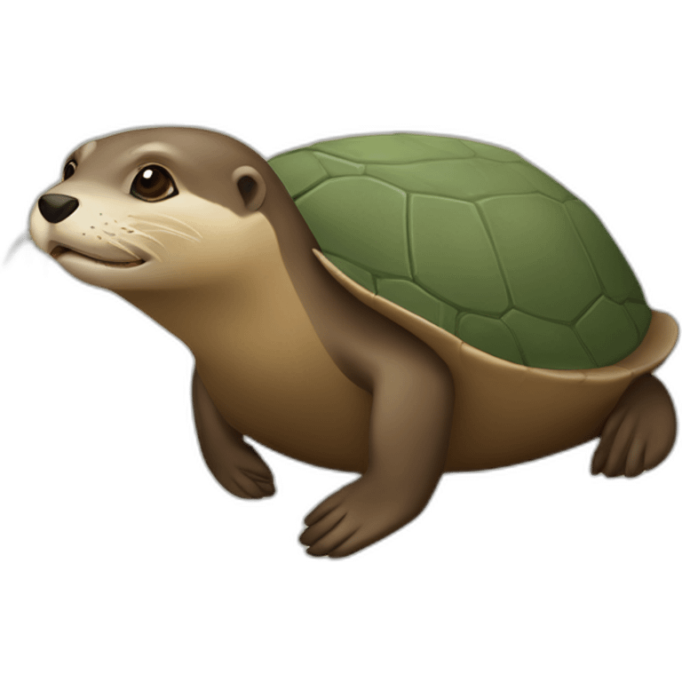 Loutre sur un tortue emoji