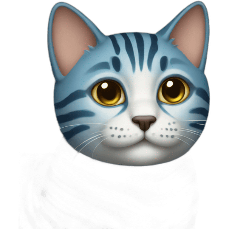 Blue striped cat emoji