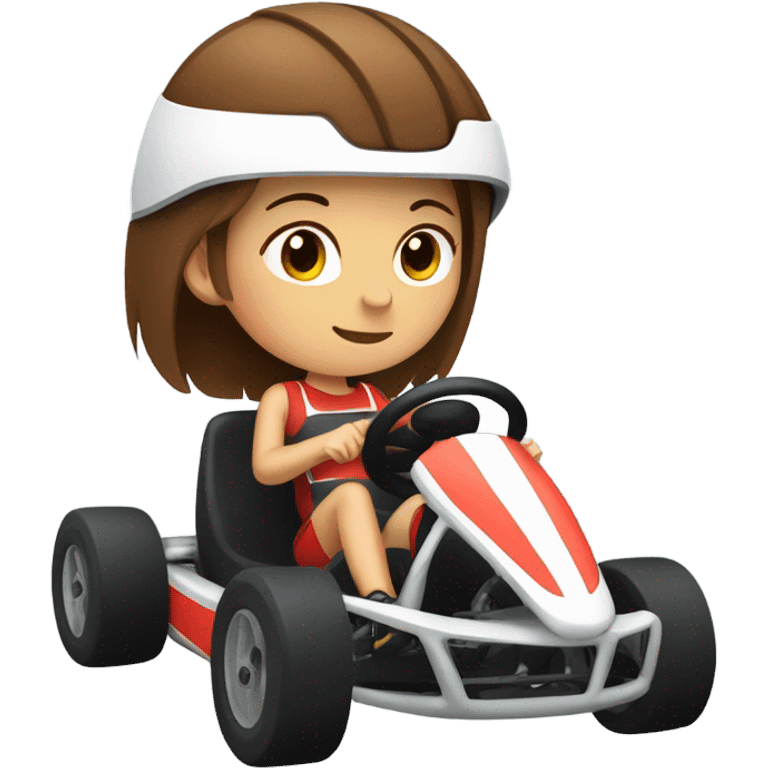 Brown haired girl in a Mario kart emoji