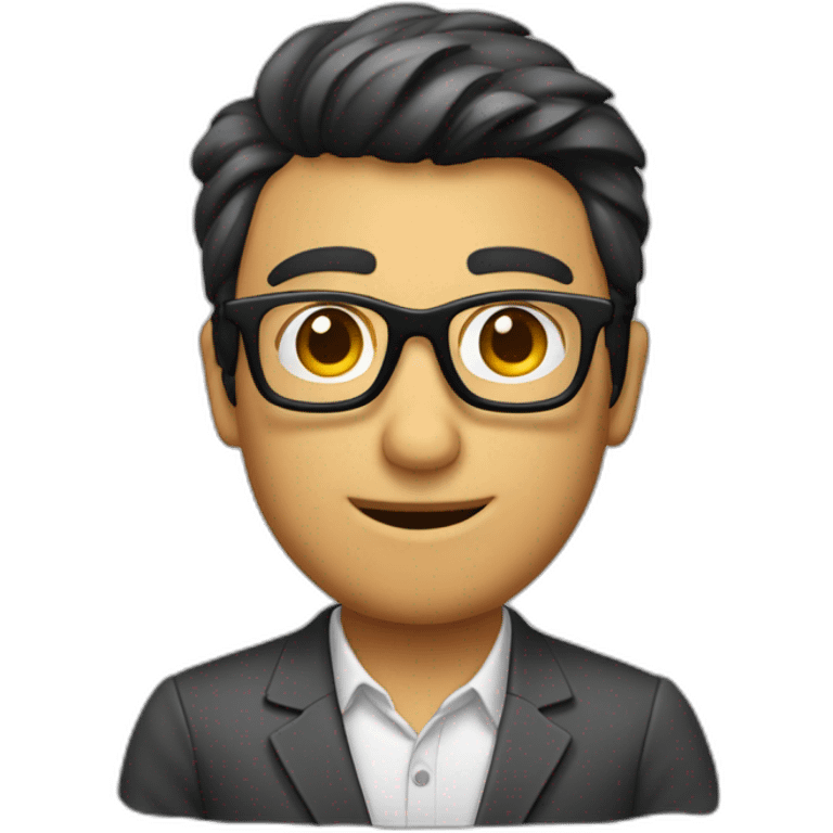 Hombre calvo moreno con gafas emoji