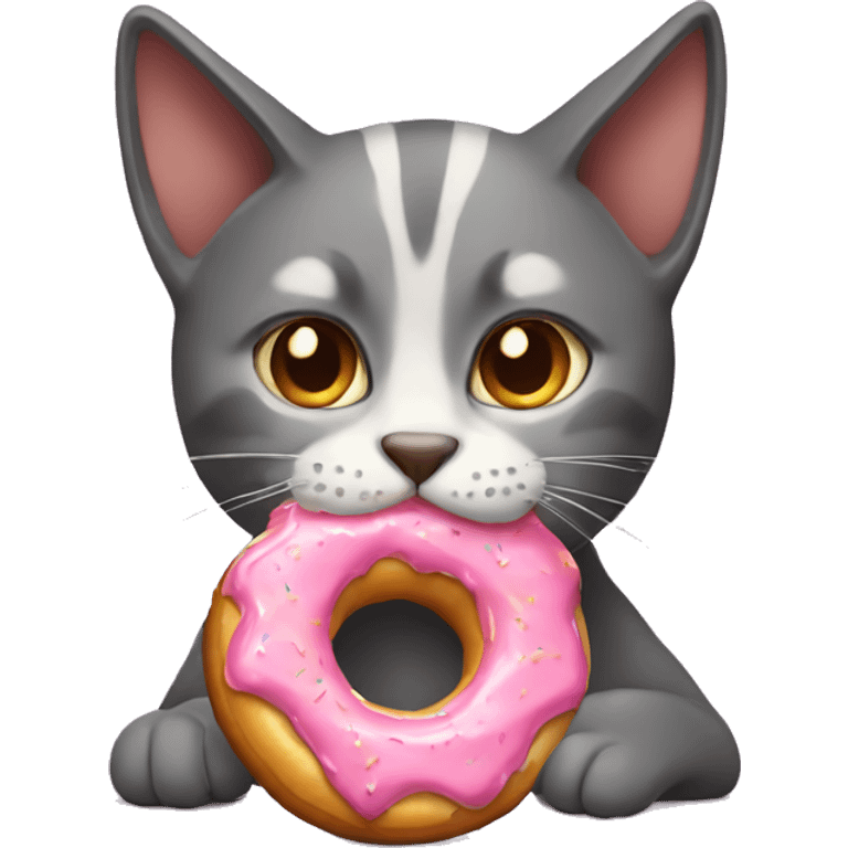 cat  eating donut emoji