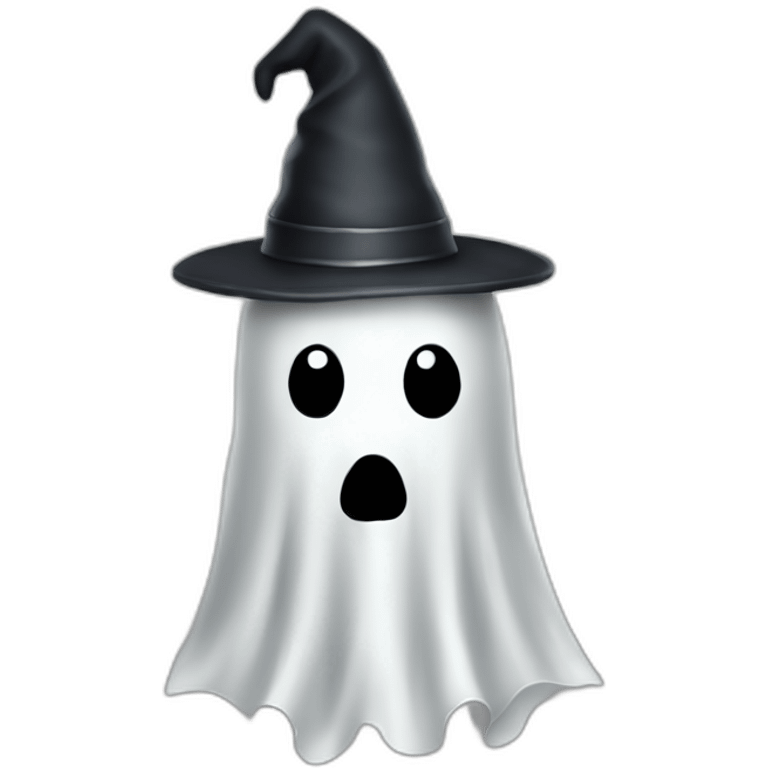 Ghost costume with pointy hat emoji