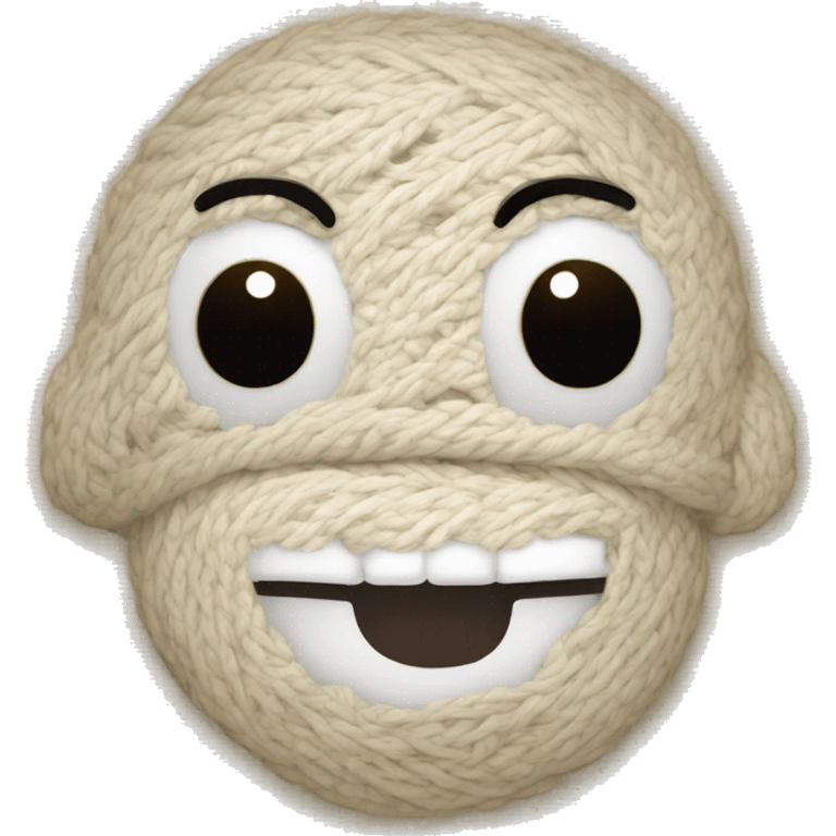 Create a white, beige stitch emoji