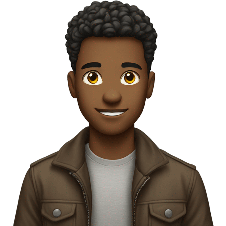 confident young man portrait emoji