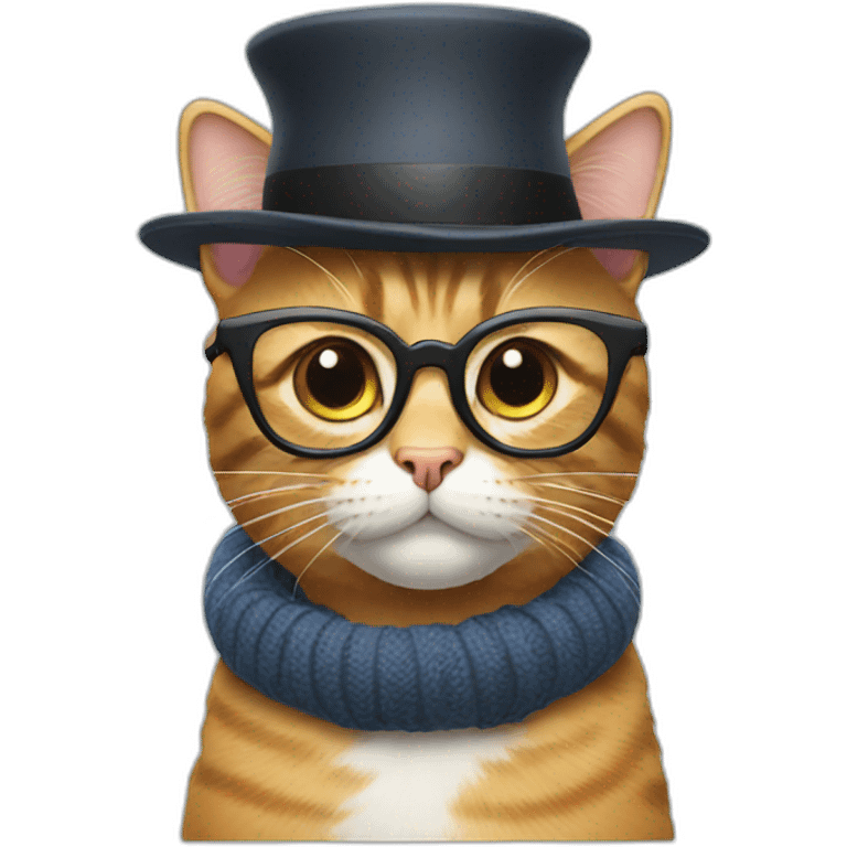 Cat with Glasses and a hat emoji