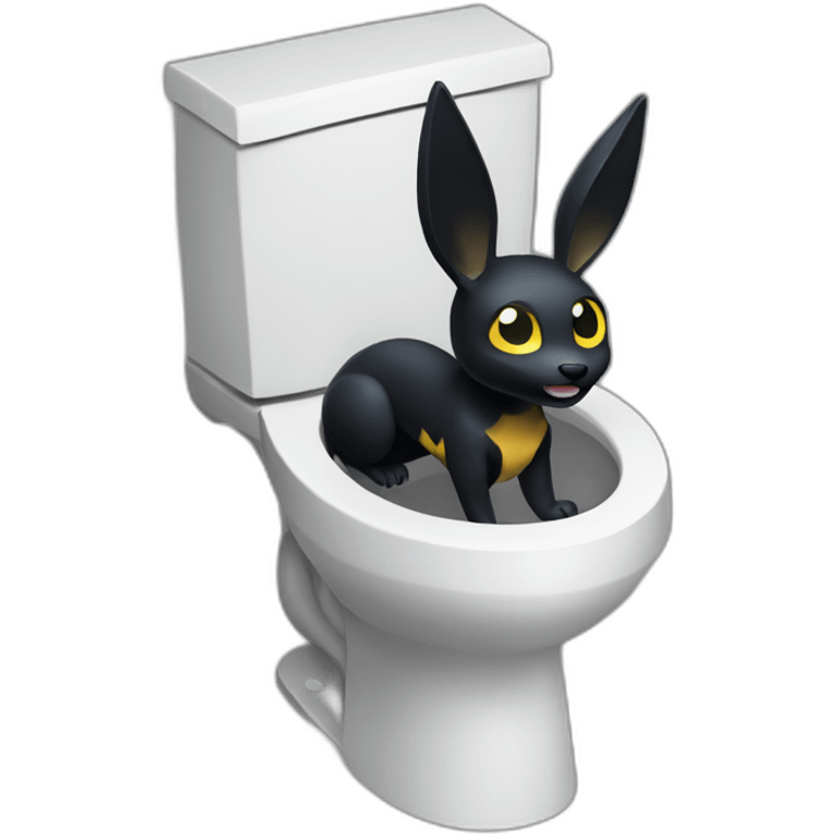 toilet with umbreon head atop isometric emoji