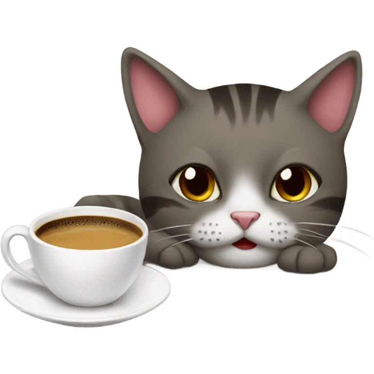 Cat drinking espresso emoji