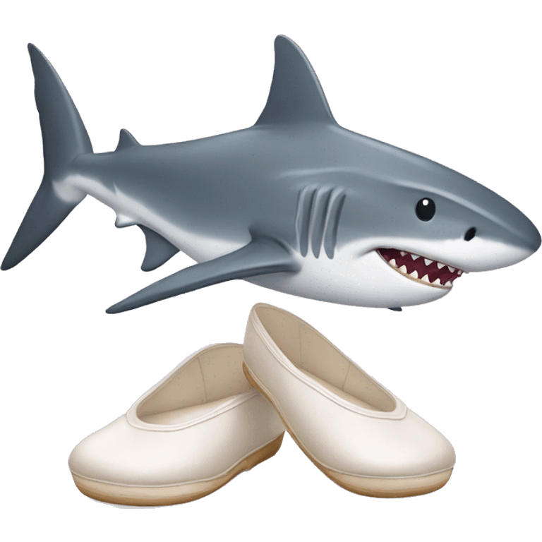 Shark with ballet slippers  emoji