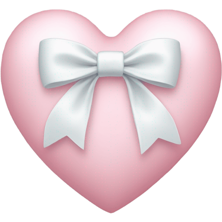 Pastel pink heart with white bow emoji