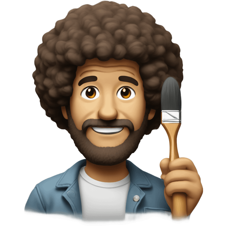 bob ross with a paintbrush emoji