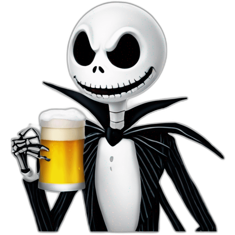 jack skellington drinking a beer emoji