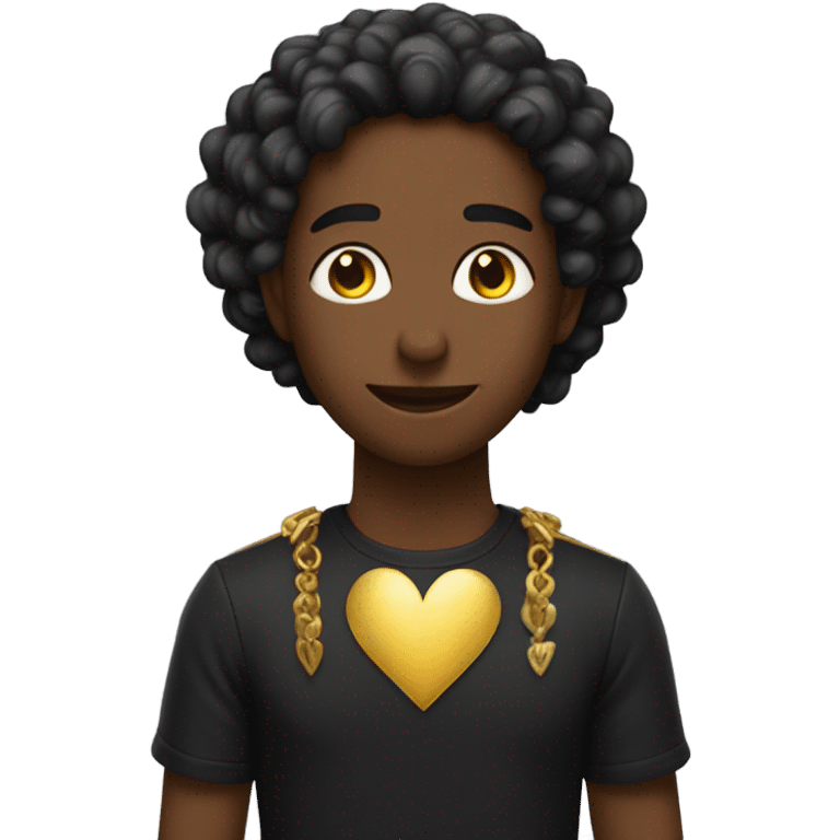 Corazón negro con destellos dorados emoji