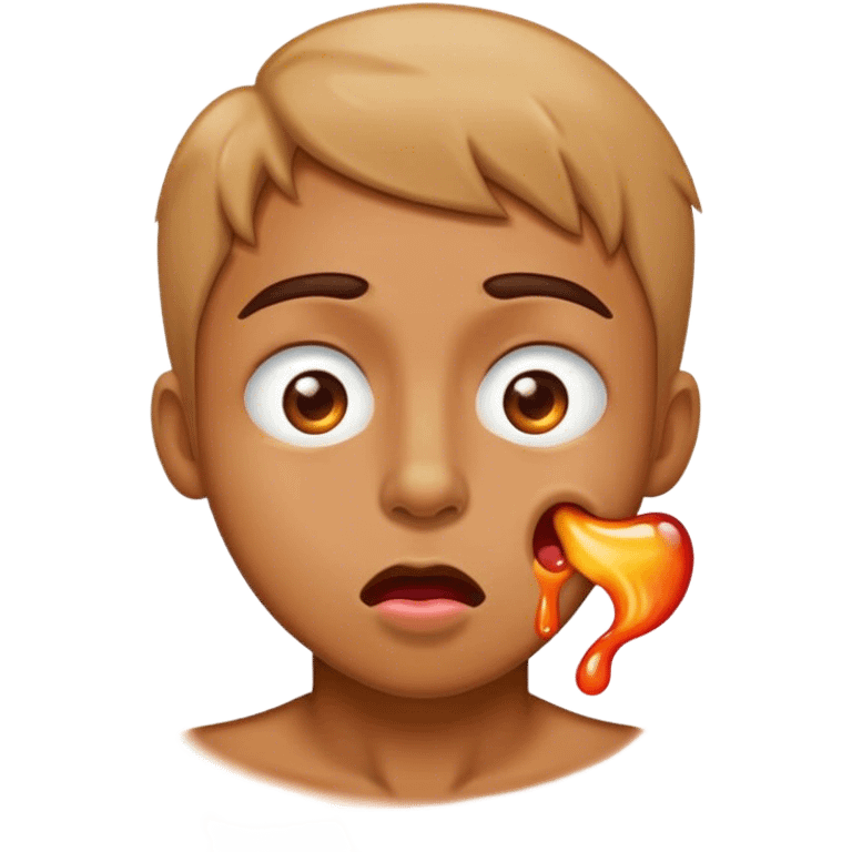 Heat eye face with drooling on side of the mouth  emoji