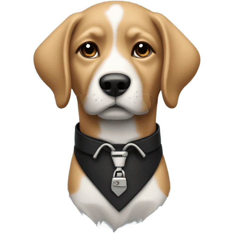 Dog wearing a bolo tie emoji