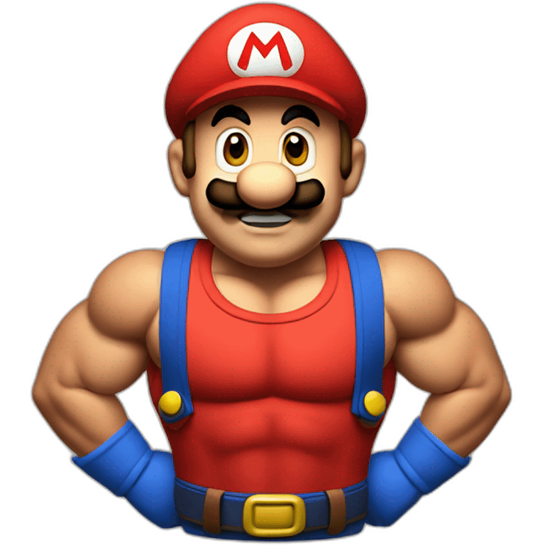 Muscled super mario emoji