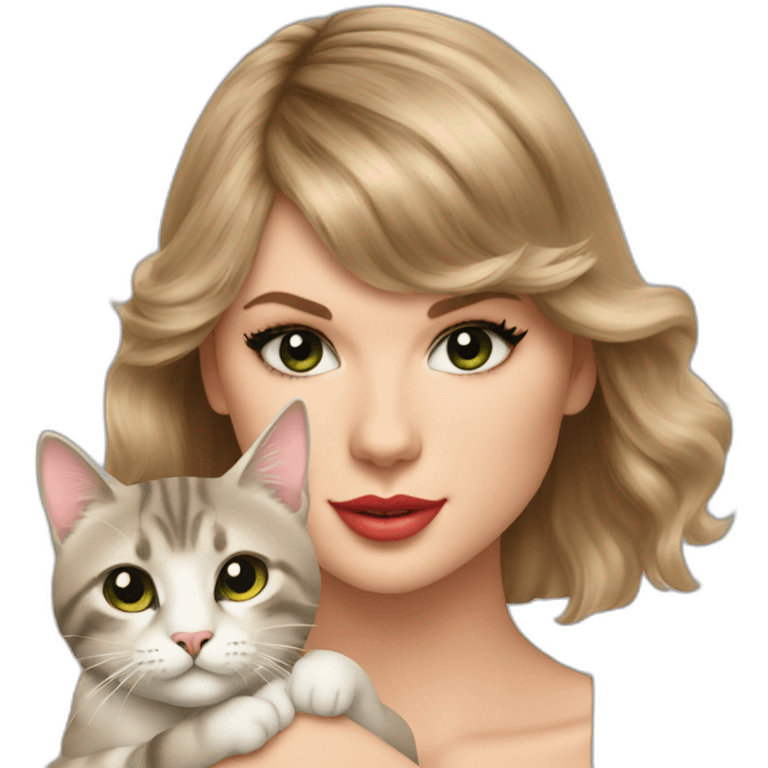 Taylor swift with a cat emoji