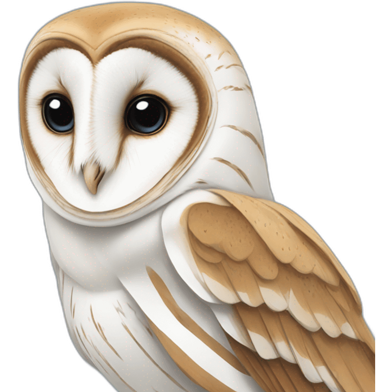 Barn Owl with bright blue and white stripes emoji