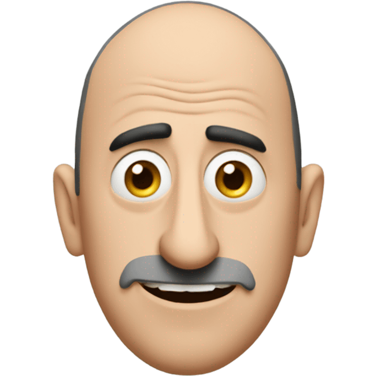 Gru from despicable me. short round man with long pointy nose. emoji