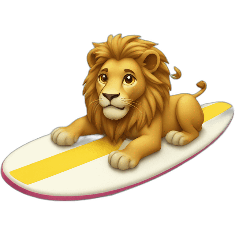 Lion on a surfboard emoji