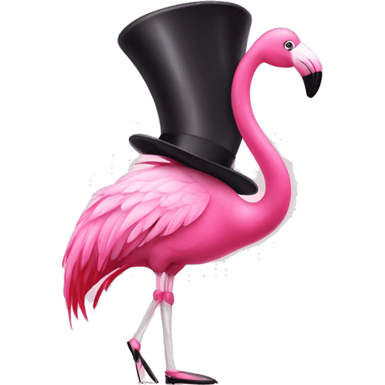 Pink flamingo with tap dancing shoes  emoji