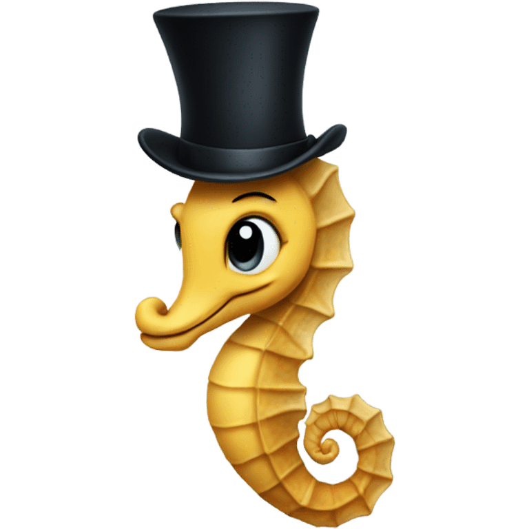 Seahorse with a top hat emoji