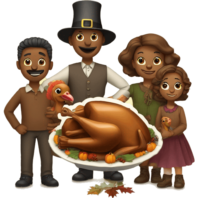 Turkey thanksgiving family emoji