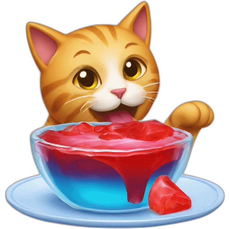 Cat eating jello emoji