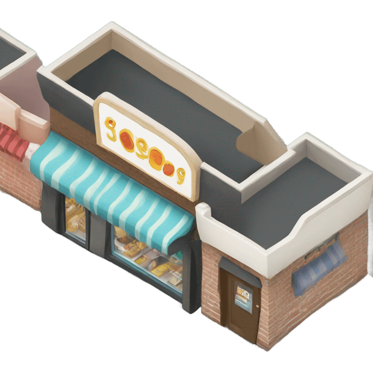 isometric row of shops emoji