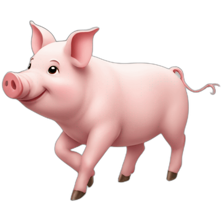 Pig walking in a parade emoji