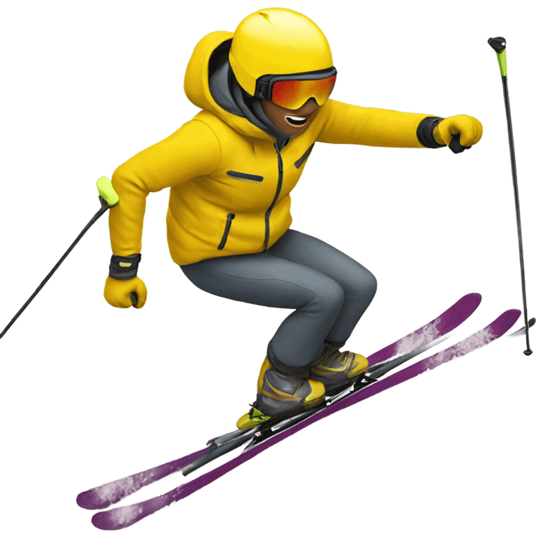 A skier in a yellow jacket emoji