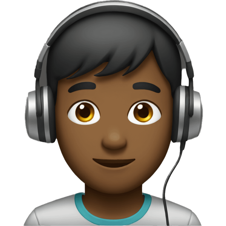 A boy wearing headphone emoji