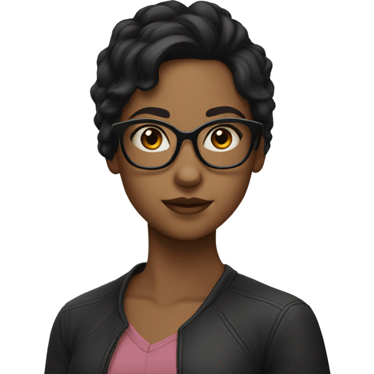 girl with glasses and dark hair emoji