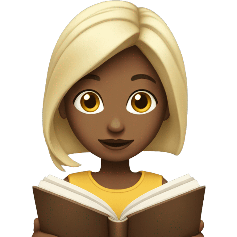 Girl with open book emoji