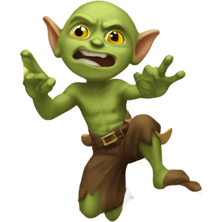 Goblin throwing gold coins in the air emoji