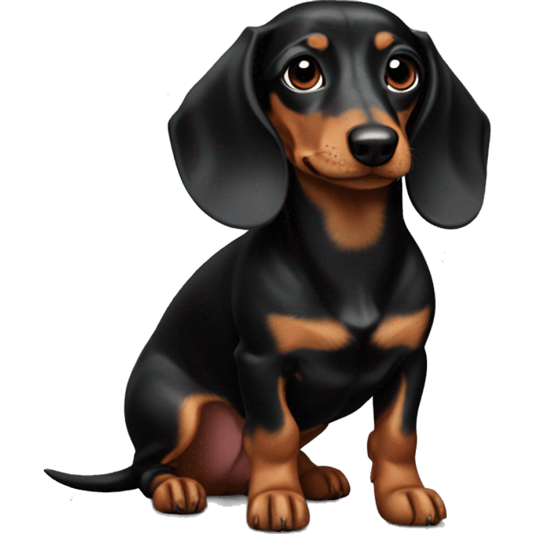 Dachshund longhear blacktan emoji