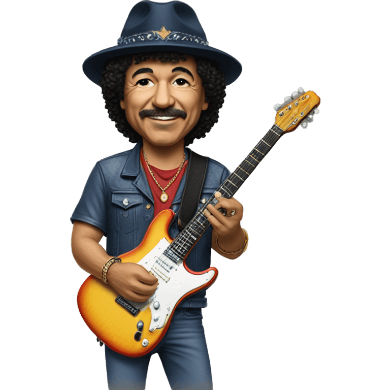 Carlos Santana con guitarra emoji