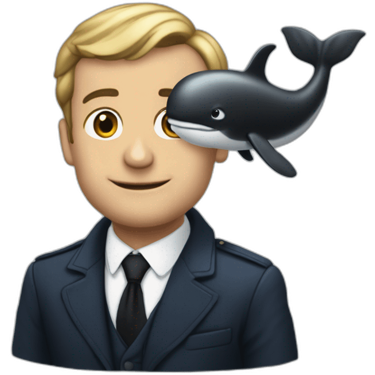 Macron sur baleine emoji