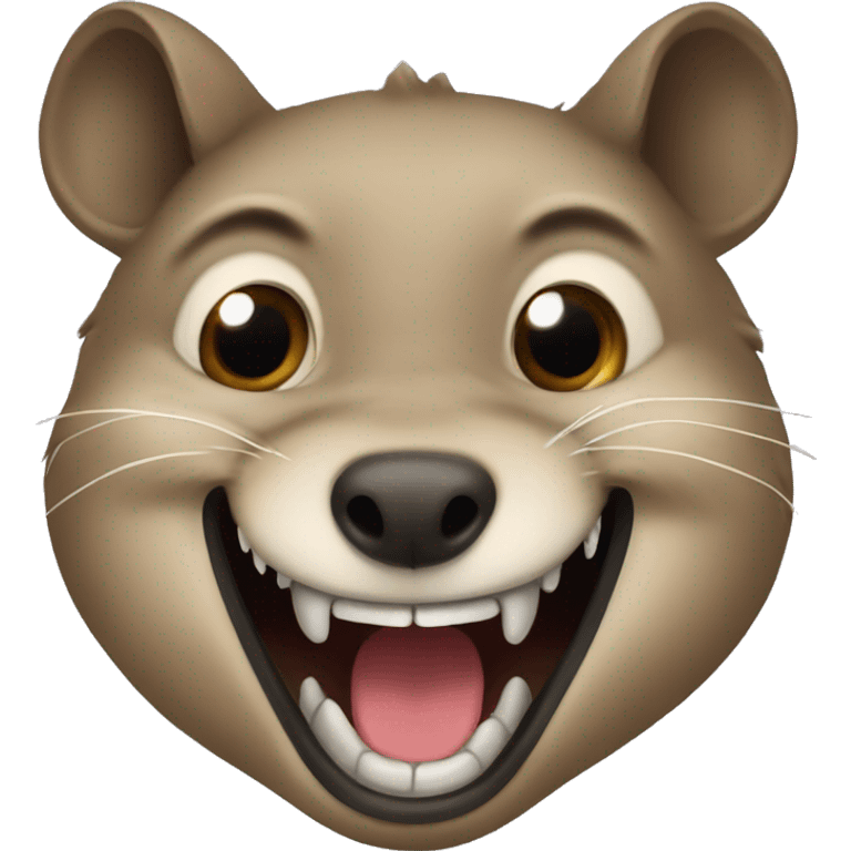 Hyrax with long fangs smiling  emoji