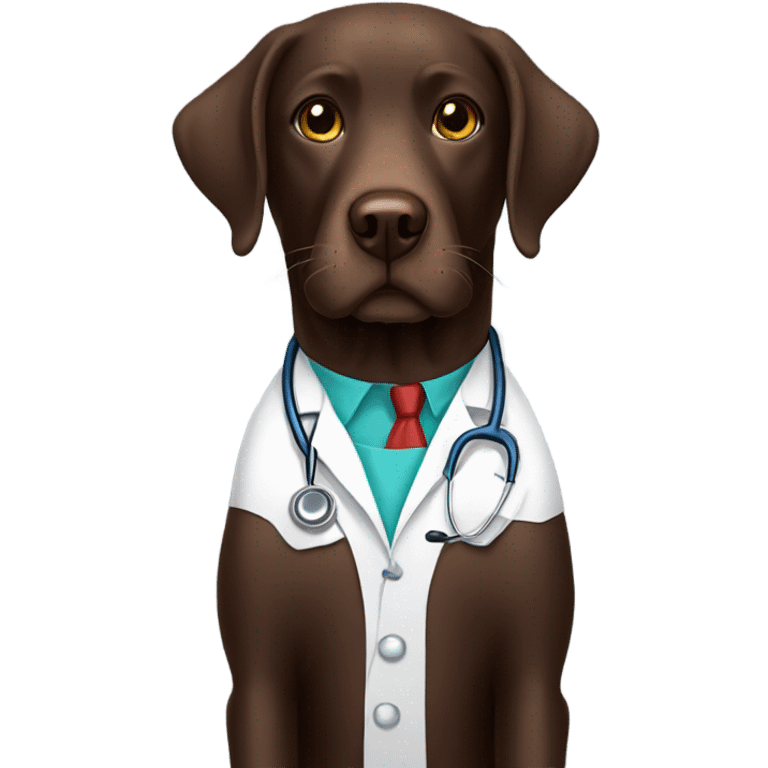 Chocolate lab, doctor emoji