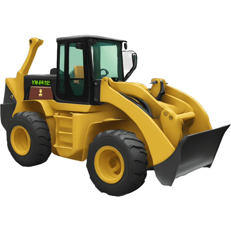 Create a Wheelloader with  green maple leaf emoji