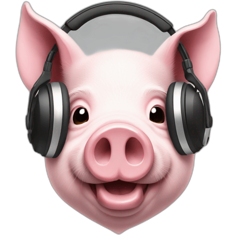 Dj pig with headphones emoji