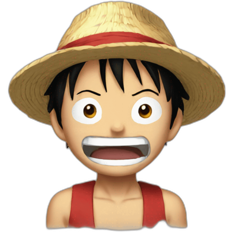 Luffy with closed mouth emoji