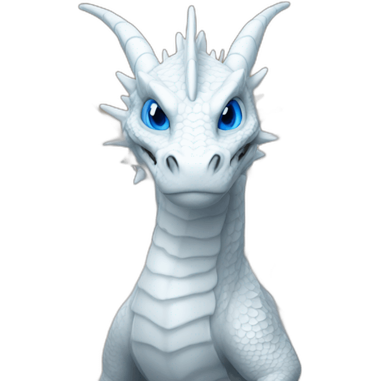 White Dragon with a Blue eyes realist emoji