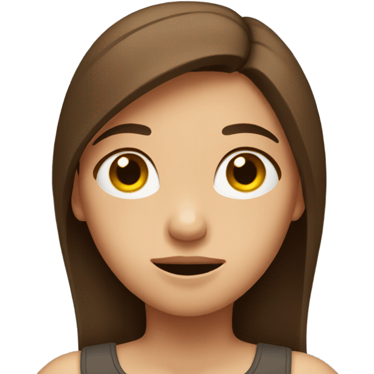 Girl with brown hair shrugging  emoji