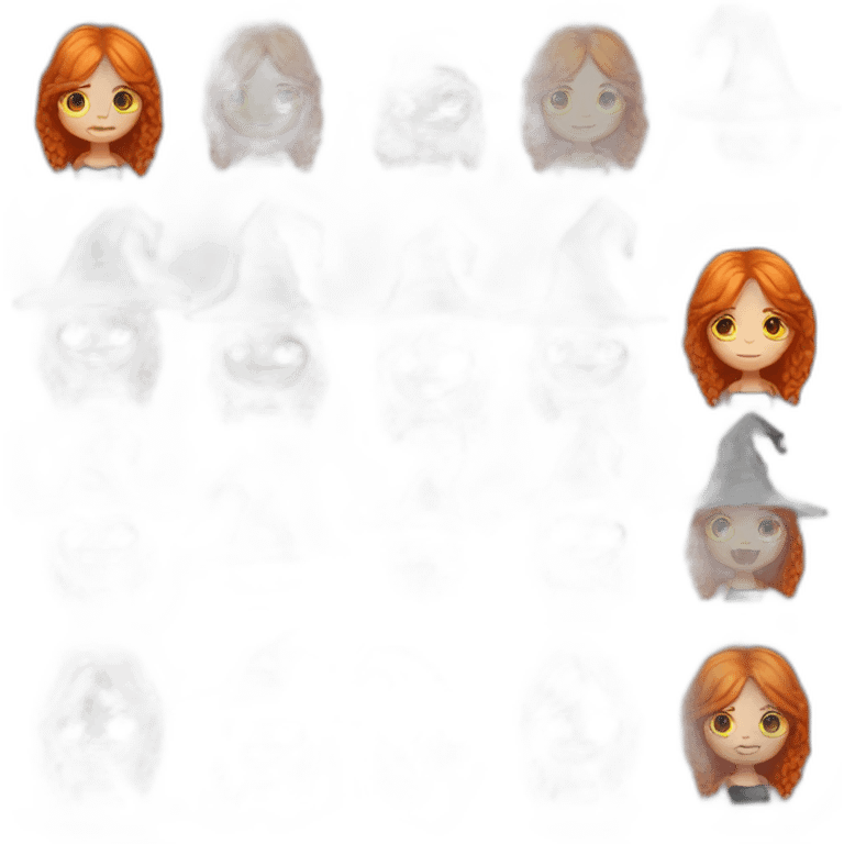 Ginger girl witch emoji