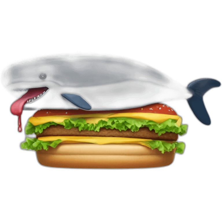 Baleine qui mange un burger emoji