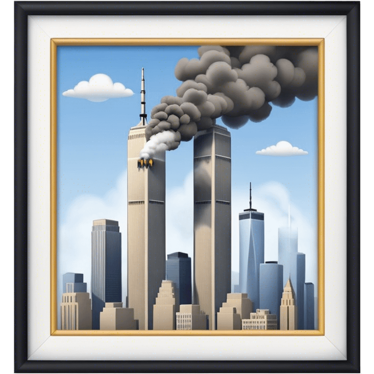 Twin towers hit by a plane emoji