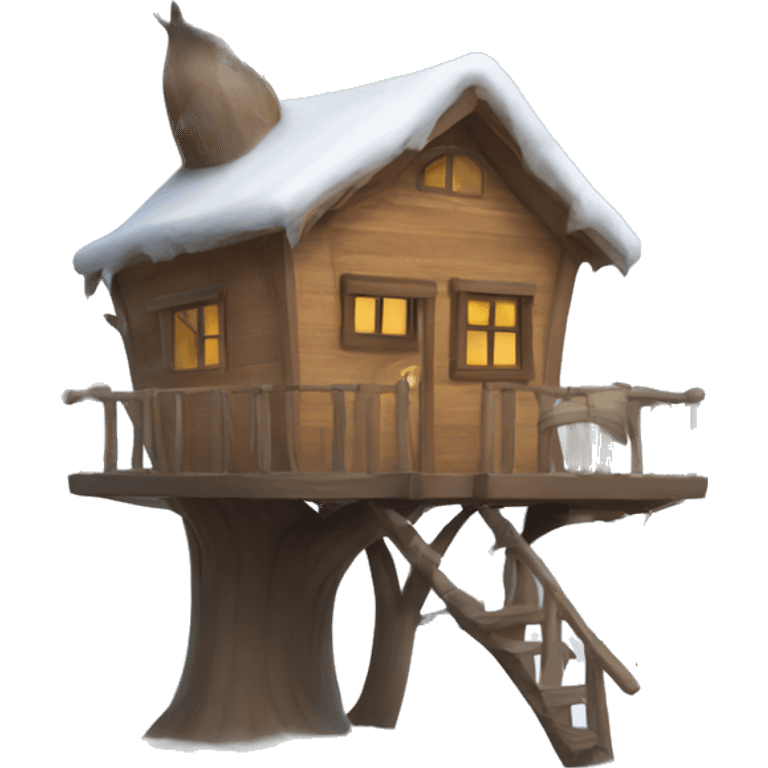 Treehouse in winter  emoji