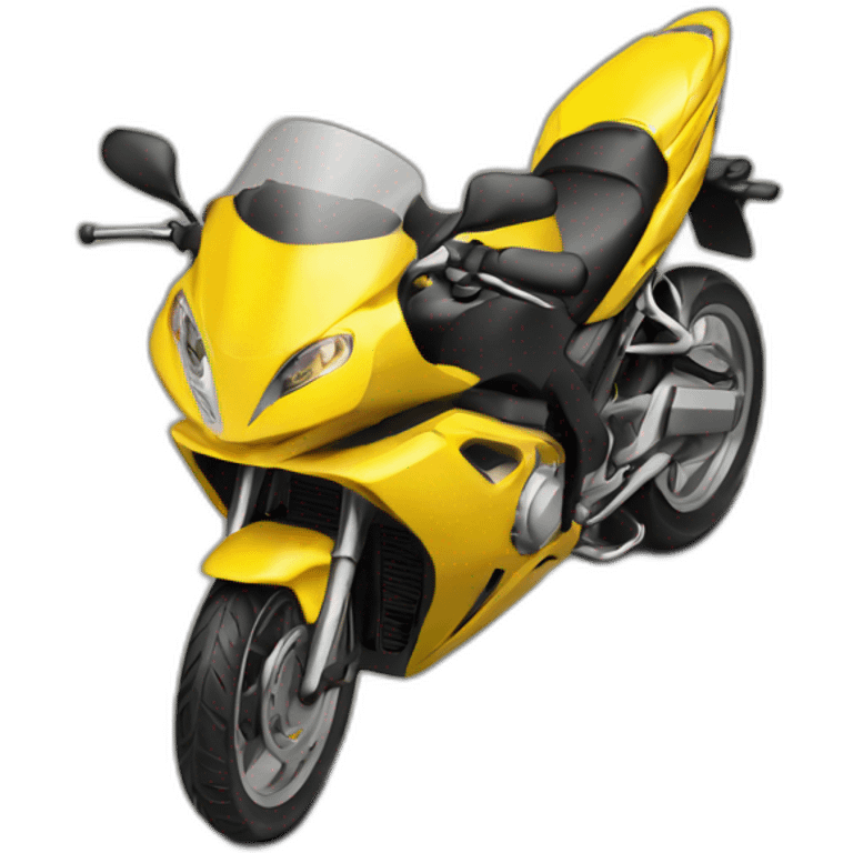 yellow motor bike india from bird eye view emoji